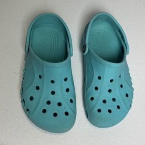 Crocs Baya Blue Water Clogs with Side Spellout Men's Size 4 Women's Size 6